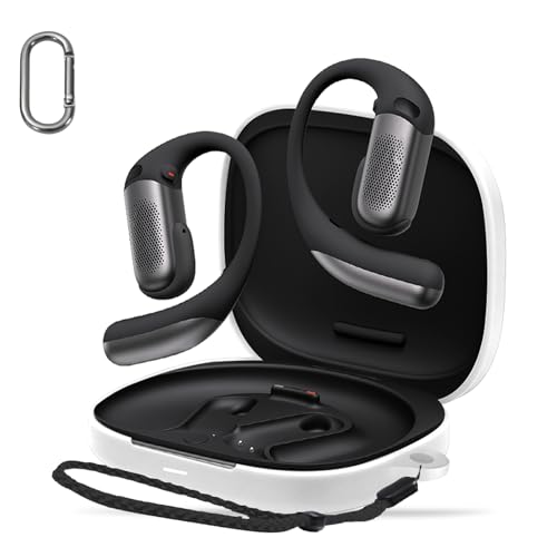 For shokz OpenFit Pro �P�[�X �J�o�[ �yHUKWIMO�z �J���r�i�t��+�X�g���b�v�t�� �ϏՌ� �h�� �h�o �����[�d�\ �S�ʕی� �L�Y�h�~ shokz OpenFit Pro �Ή� [�z���C�g]