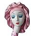 Bonnet Queen Pink Jumbo large satin Bonnet silk Night Sleeping Cap stretchy tie band bonet edge wrap for Women long Curly Braid Hair