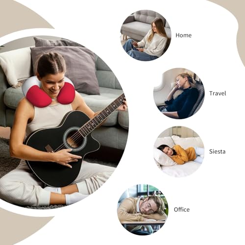Almohada de viaje espuma viscoelástica U con funda lavable miniatura 7