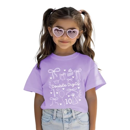 in My Double Digits Era Birthday Girl Shirt 10 Year Old Shirts 10th Birthday Shirts for Girls Party Gift Tee Tops