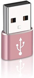 LUYANhapy9 Mini Type-C Female to USB 3.0 Male Adapter Data Transfer Charging OTG Connector Fast Charging & Data Sync Pink One Size
