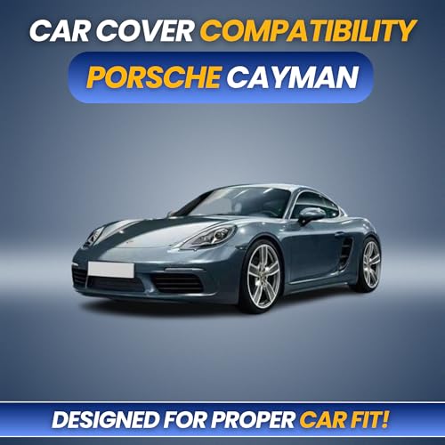 Image of Car Cover for Porsche Cayman | 100% Waterproof Heavy-Duty 3-Layer Car Body Cover | All-Weather Rain, UV, Sun & Dust Protection | Custom Fit | Mirror & Antenna Pockets | Navy Blue