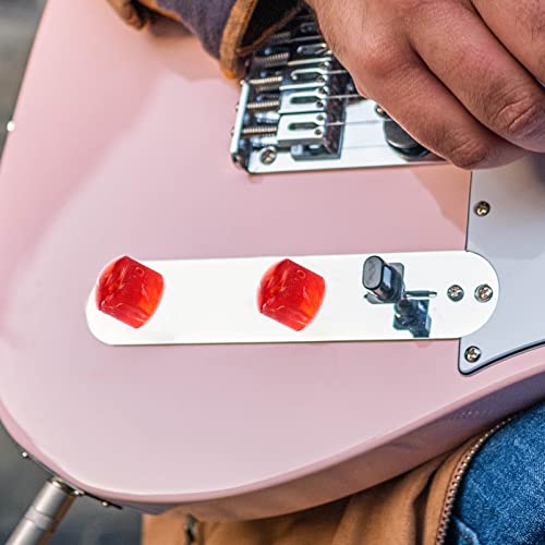 Vaguelly Guitar Knobs 1 Set Guitar Knob With Wrench Guitar Rotary Knobs Plastic Bass Knobs Potentiometer Control Knobs Volume Tone Dome Knobs For Electric Guitar Supplies Red Black Knobs #TOP2