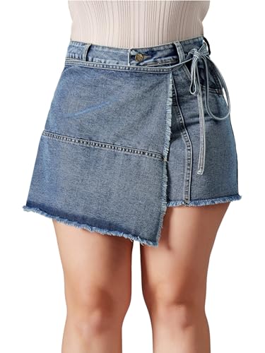 Image of Miss Chase A+ Women's Regular High Rise Above Knee Stretchable Denim Shorts & Skirts