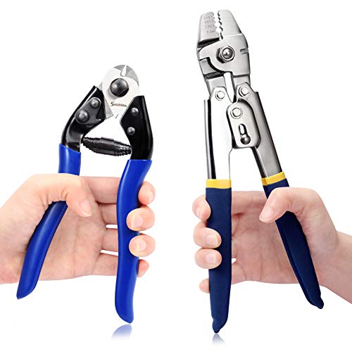 SPEEDWOX Crimpzange Angelset mit Drahtseilschneider Zangen Set Drahtzange Edelstahl Crimpzange Kupfer Aluminium Hülsen… – Bild 8