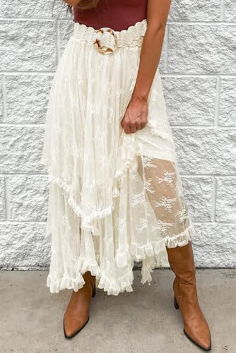 Lace Tiered Midi Skirt2