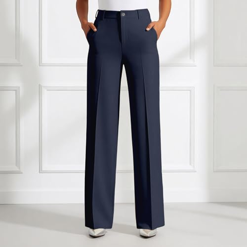 Pantalon droit haute en coton séchage rapide chic