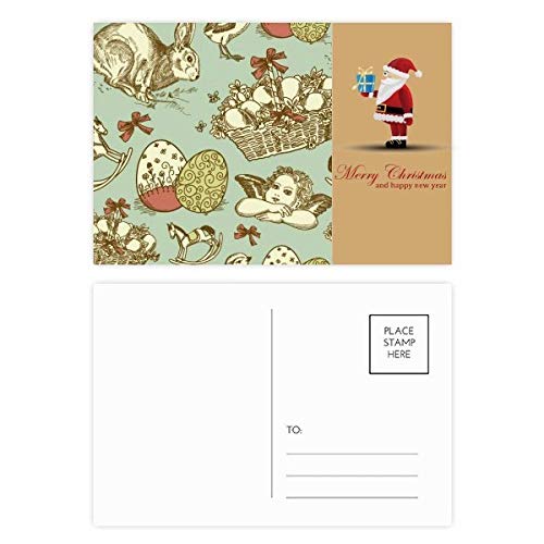 Lot de 20 cartes postales pour festival de Pâques, motifs cheval et Père Noël originaux