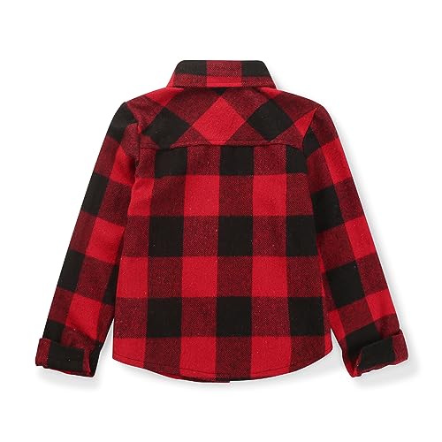 Image of Girls Flannel Plaid Shacket Button Down Long Sleeve Casual Shirt Shackets Fall Jacket Clothes
