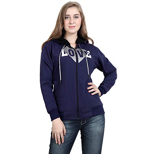 Image of Matelco Women Printed Sweatshirt with Hooded (Dark Pink S)