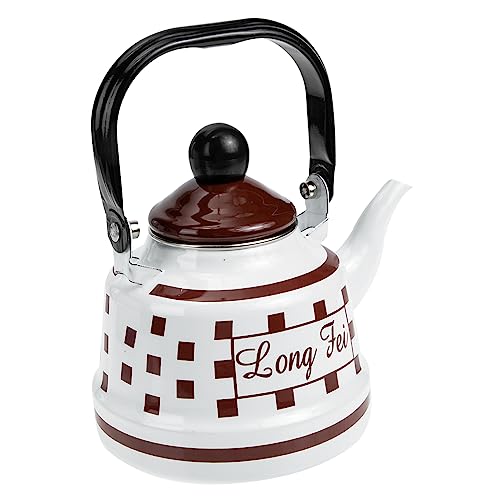 Alipis Olla con mango de acero esmaltado cafeteras jarra cafetera lata cafe cafetera jarra Cafetera esmaltada café cafetera de acero esmaltado cafetera de cocina olla de agua tetera Brown