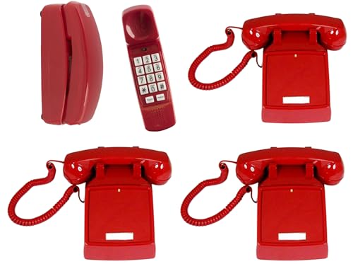 Teléfono Analógico Retro iSoHo Phones 3 Paquetes Rojo