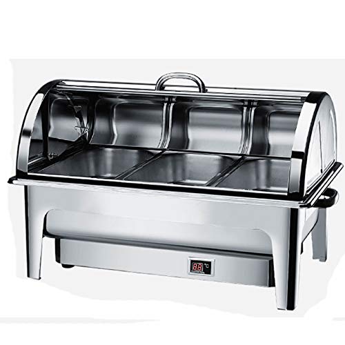 MAYAOEY Chafing Dish Elektrisch, Speisenwärmer Edelstahl, Warmhaltebehälter Essen Buffetwärmer für Bankette, Hauspartys…
