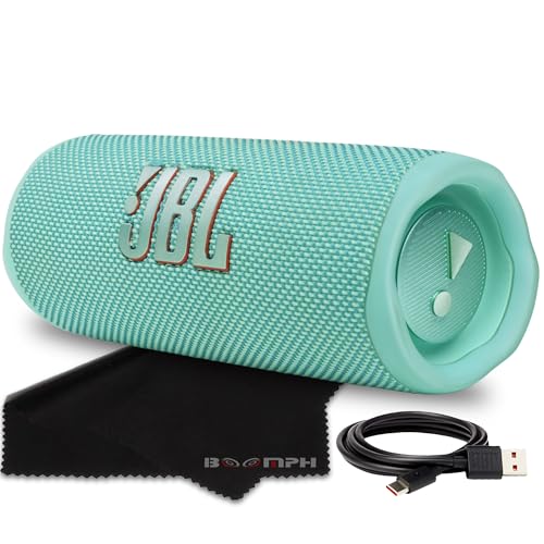 Image of JBL Flip 6 Portable Bluetooth Wireless Speaker, IP67 Waterproof and Dustproof Built-in Battery - Teal - Boomph's Comprehensive Ultimate Performance Cloth Solution for Your On-The-Go Sound Experience