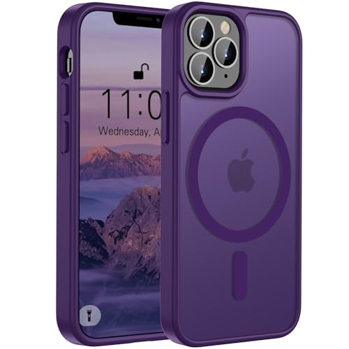 ORDA Magnetic Case for iPhone 11 Pro Case Compatible with MagSafe,for iphone 11 pro phone case Translucent Matte Back Slim,Military Grade Drop Proof Hard Back Protective Cover 5.8-Deep Purple