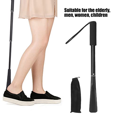 Shoe Horn Long Handle For Seniors,Retractable Shoe Spoon Non Slip Handle Dressing Aid for Men and Women,Adjustable Length Large Standing Reach Assist - Thumbnail 2