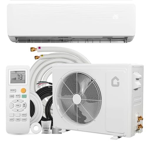 9000 BTU Mini Split AC w/Remote Control19 SEER2 Cools Up to 450 Sq. Ft,Ductless Inverter Mini Split System w/0.75 Ton Heat Pump Pre-Charged & Installation Kit, Ultra-Quiet