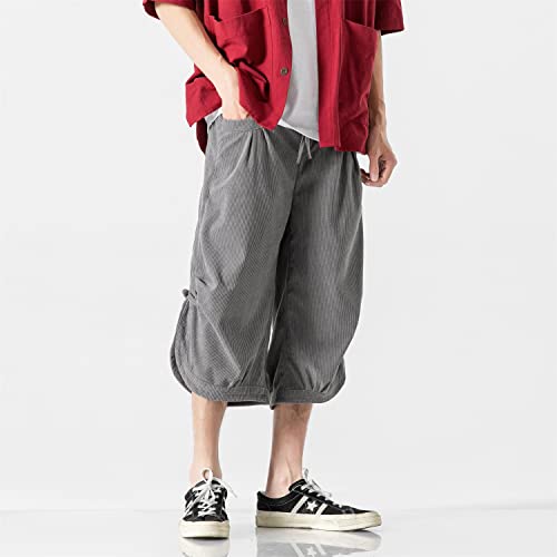 Seidarise Men's Harem Capri Pants, Wide Leg Mens Capris, Summer Linen Pants3