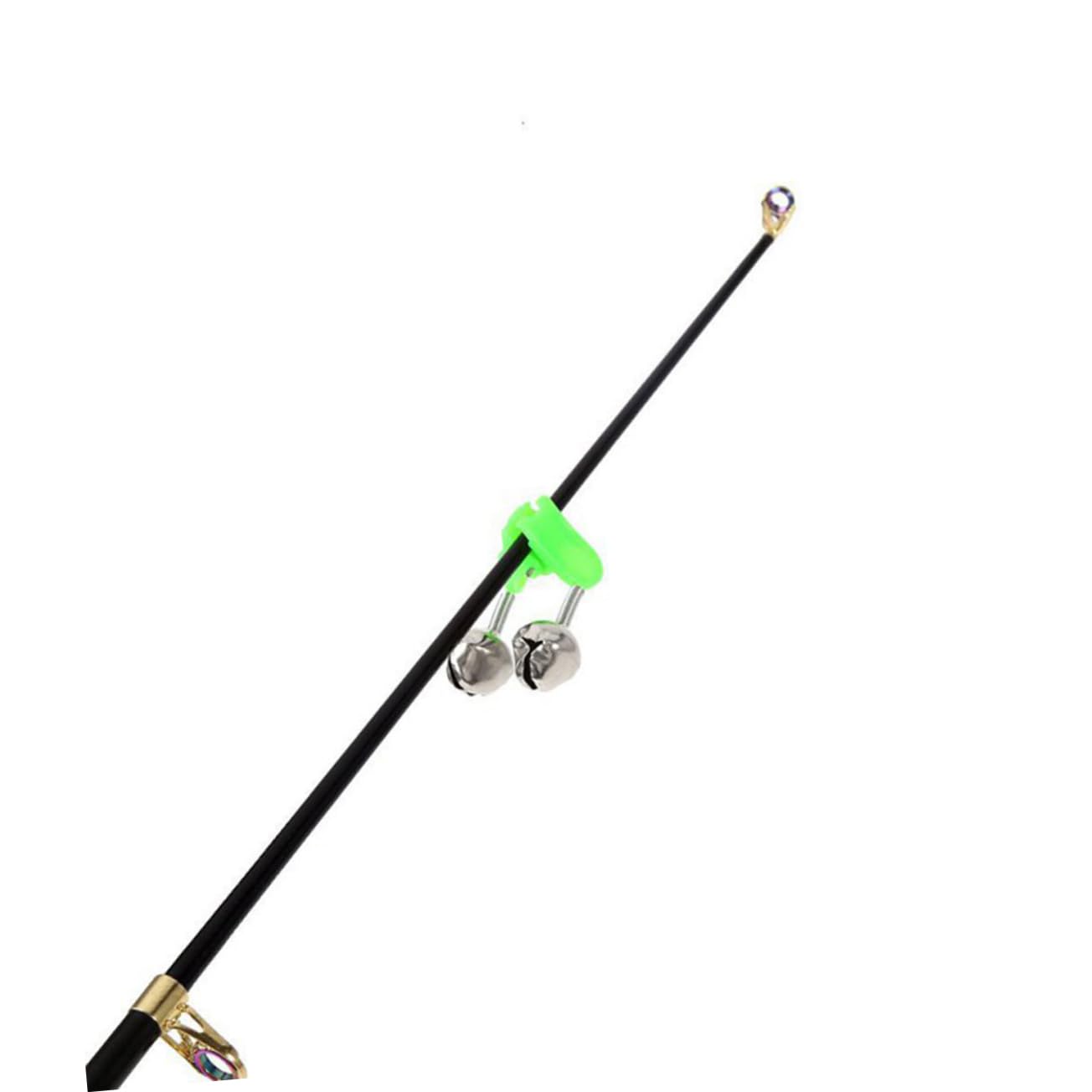 Mipcase 50Pcs Fishing Twin Bells Clip Style Alarm for Rods Durable Fishing Alarm Clips Easy Attachment Suitable for All Fishing Rods