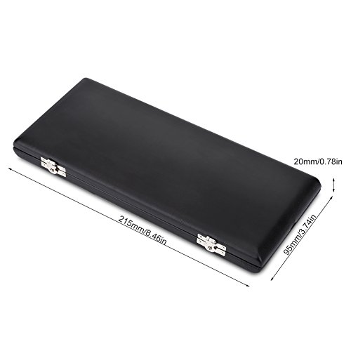Wood + PU leather cover reed case holder storage box for 10/12 / 20pcs oboe reeds (Pack of 20), Black - Image 4