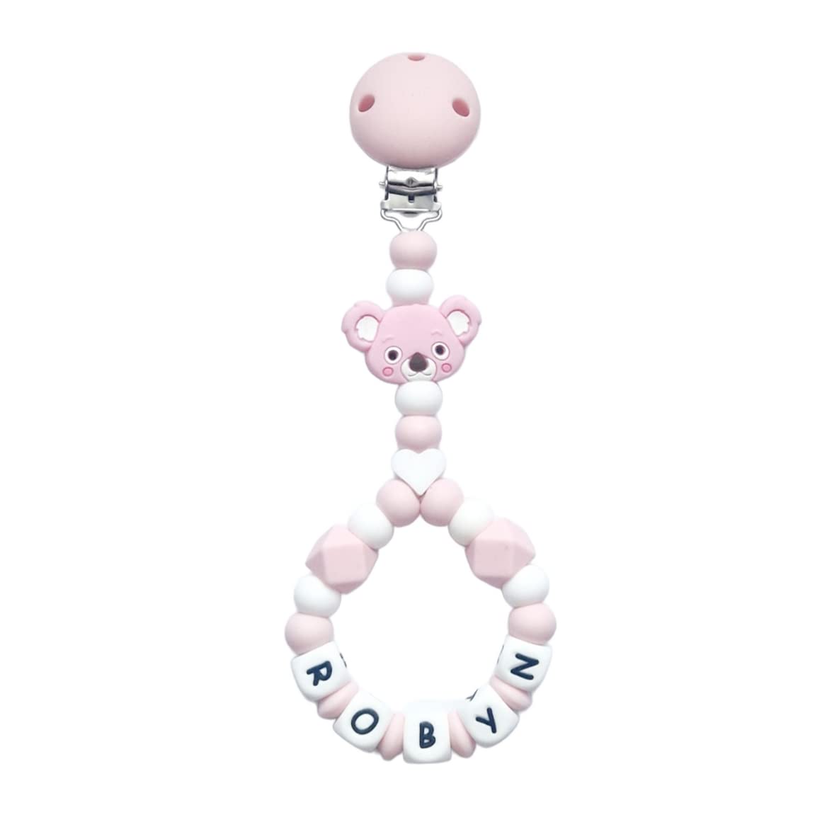 TWINKLE STAR BABY Silicone Pram Charm Babies Pram Pushchair Pink White Personalised Name Koala Bear