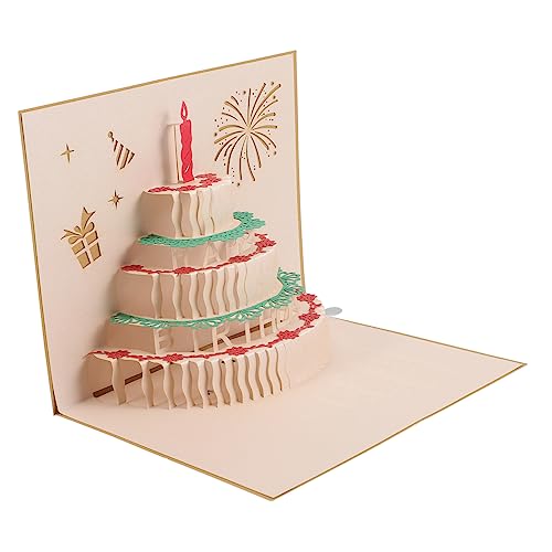 SEWACC Pop-Up Bolo De Aniversário Cartões De Aniversário Para Mulheres Iluminam Cartões De Aniversár