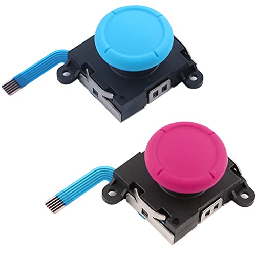 ROMIRUS Analog Joystick Tringle BLEU ROUGE Version Limitée pour NS Lite OLED, Remplacement Gauche et Droite Analogique Contrôleur Bascule Bâton Compatible avec HAC-001, HDH-001, HEG-001 Cover