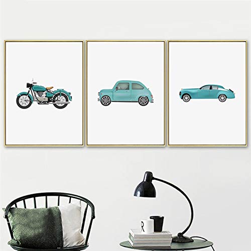 Decoración de pared de motor vintage azul para el hogar