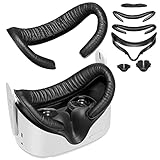 ZCDAYE Facial Interface for Oculus/Meta Quest 2 Accessories, 2 Pcs Soft PU Leather Face Cushion Foam Pad Replacement, Vent and Anti-Light Leakage design Compatible with Oculus/Meta Quest 2, Black