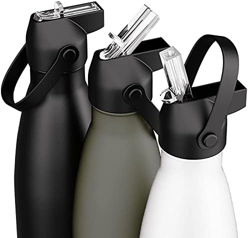 Proworks Straw Lids fits Most 500ml and 350ml Water Bottles With Carry Handle - Black