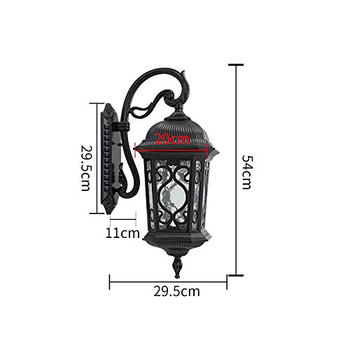 Lanterne murale extérieure rétro en aluminium étanche IP54 pour villa