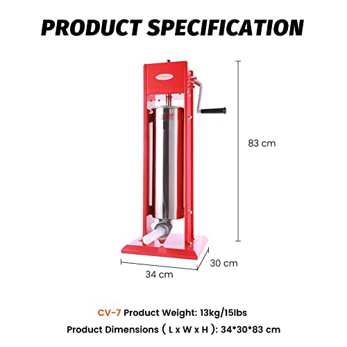Hakka 15 Pound Sausage Stuffer 2 Speed Stainless Steel Vertical Sausage Maker By Hakka Brother #TOP2