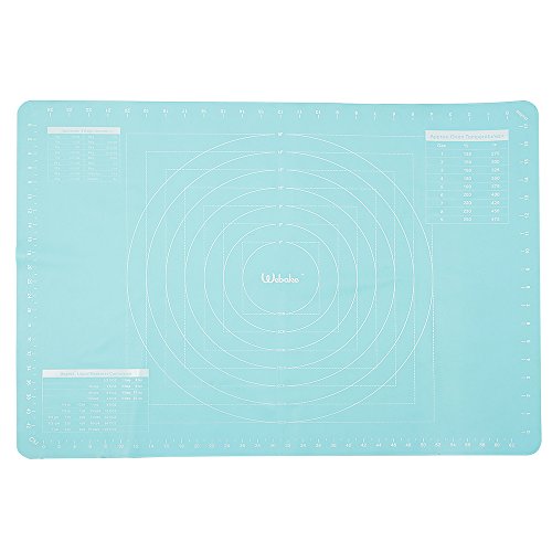 webake 70 X 50 CM Tappetino Silicone Pasticceria Stuoie in Silicone da Forno con Misure per Biscotti Fondente Sugarcraft Torta Fondente per Pane tostato - Verde