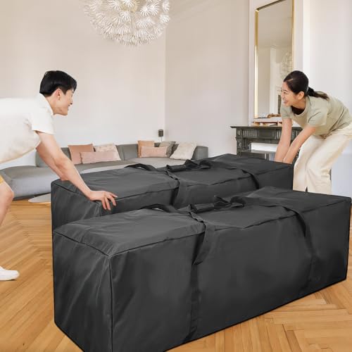 Image of COOLBEBE 60 inch Sports Duffle Bag - 332L 2PCS Extra Large Travel Duffel Luggage Bag with Upgrade Zipper, Sturdy & Water Resistant Long Duffle Bag for Camping Moving (Black 60inch 2Pack)