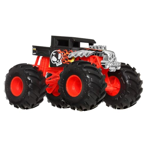 VeĂculo Hot Wheels Monster Trucks Bone Shaker Mattel. CaminhĂŁo com aprox. 20 cm, pneus gigantes e design icĂ´nico. Indicado para crianças a partir de 3 anos.