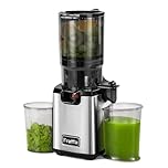 Fretta Juicer Machine,Cold Press Juicer W/ 5.3'' Feed Chute for Whole Fruits Vegetables,High Juice Yield Slow Masticating Juicer, Reverse Function,Self Feeding & Easy to Clean,BPA Free,Stainless Steel