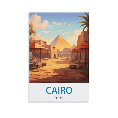 Poster Le Caire Égypte vintage NABIQUE souvenir de voyage sur toile