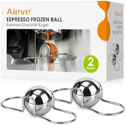 AIEVE 2 Pack Espresso Cooling Ball, Stainless Steel Frozen Ice Ro...
