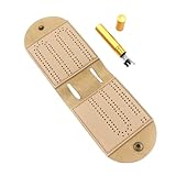 Compact Cribbage Board, Travel Game Set, Wooden Board with Metal Pegs,...