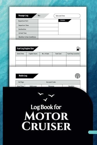 Motor Cruiser Logbook: Essential Records for Vessel Details, Outings, and Maintenance on Rivers, Canals, Lakes, and the Sea