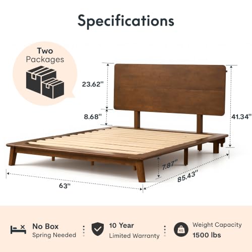 Image of FLEXISPOT Hako G1 Queen Solid Wood Platform Bed with Tool-Free Assembly
