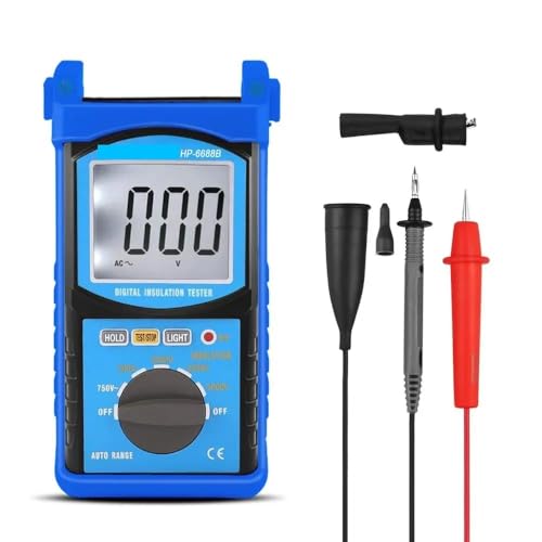 HoldPeak デジタル絶縁抵抗計、プロ仕様電圧測定器、オートレンジ、ポータブル、-6688B、5000V(Output 0-5V)
