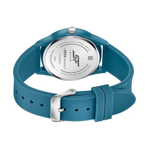 Image of SF Field with Quartz Analog Dark Blue Dial Dark Blue Silicon Strap Watch for Men - 77211PP03W