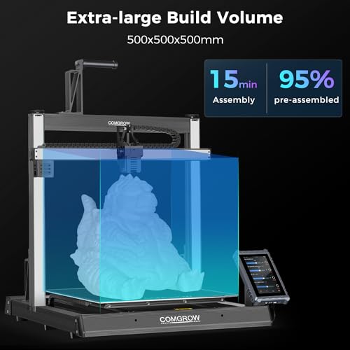 Image of Sovol T500 3D Printer Max Speed up to 500mm /s, Upgraded with 7'' Klipper Touch Screen 300℃ High Temp Hotend 95% Pre-Assembly 49-Point Auto Leveling 19.68 * 19.68 * 19.68in