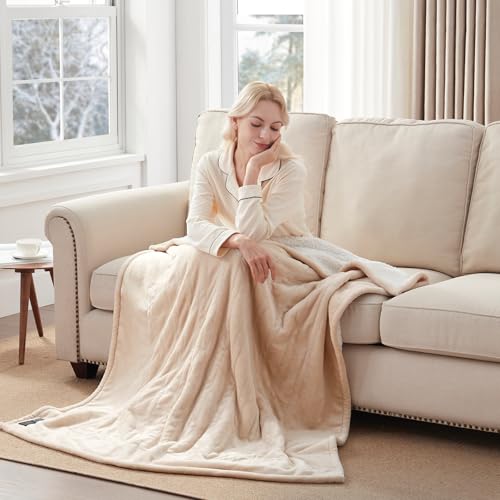 Westinghouse Heated Throw Blanket, Built In Electric Throw Blanket With 4 Time Settings, 4 Heat Settings, Flannel To Sherpa Reversible Heated Blanket thumb #3