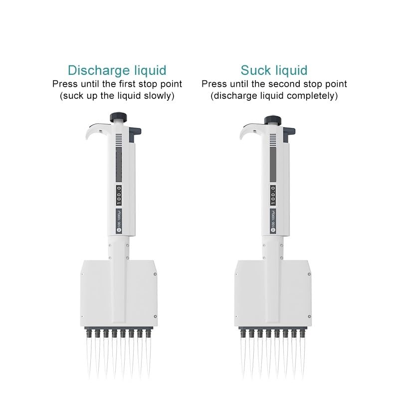 Multichannel Pipette Chemical Lab Equipment Digital Adjustable Micropipette Laboratory 8 Channels Pipette 12 Channels(12 Channels 0.5-10ul)
