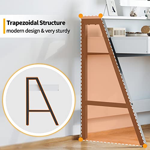 Cubicubi Computer Desk With 2 Storage Drawers, Home Office Writing Desk, Study Table For Small Space, (White, Monitor Stand) #TOP5