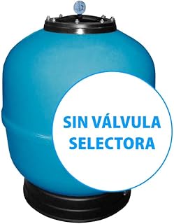 Suinga Filtro depuradora para Piscina, sin válvula selectora, Acabado Exterior en gelcoat Color Azul. (Ø 750 mm - Salidas 2")