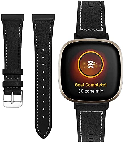 Classicase Compatible with Fitbit Versa 3/Fitbit Sense Watch Strap, Genuine Leather Quick Release Bracelet, Pattern 6, Strap - Image 4