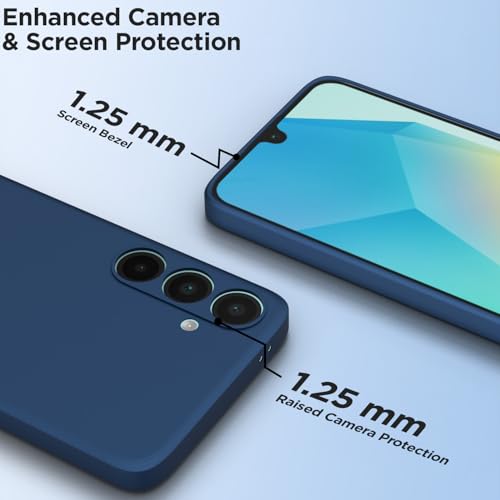 Image of Outlouders Back Cover for Samsung Galaxy A56 5G | Camera Protection | Durable Soft Matte Silicone Bumper Case (Blue)